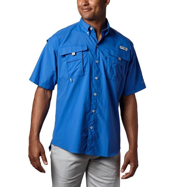 Columbia PFG Bahama II Fishing Shirts Blue For Men's NZ1724 New Zealand